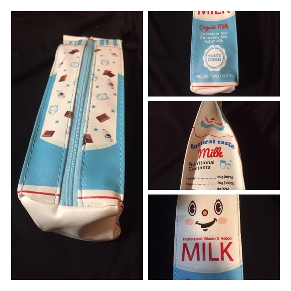 5/$25 New in original packaging Milk carton themed Pencil makeup case - Picture 3 of 5